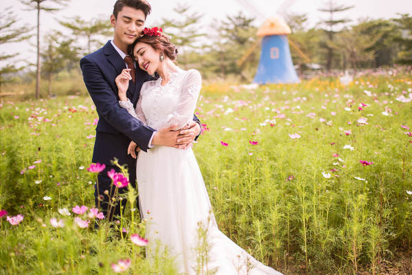 左岸视觉婚纱摄影工作室花海案例
