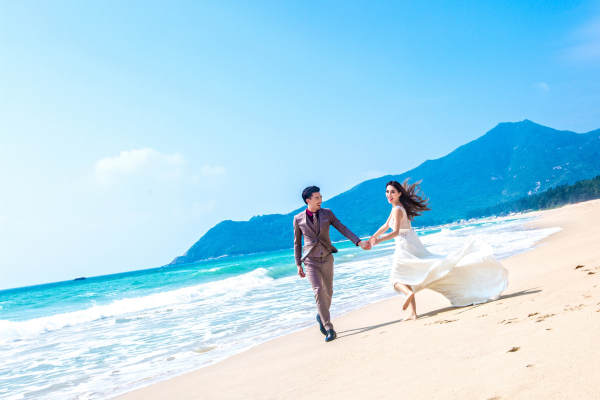 浪漫经典婚纱摄影海景案例