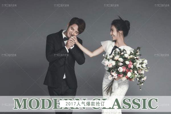 现代经典婚纱摄影纯色案例