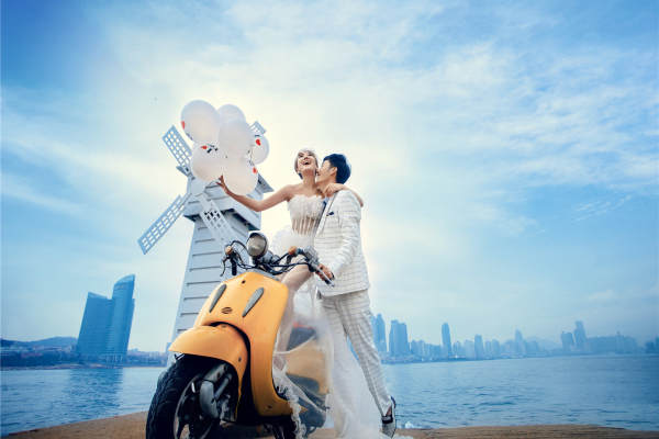 浪漫经典婚纱摄影海景案例
