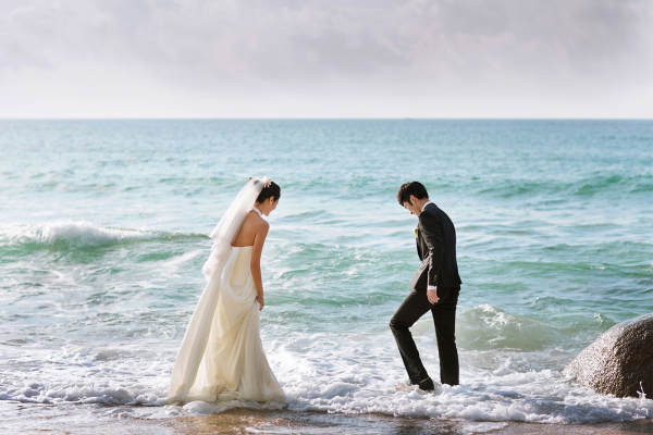 巴黎春天婚纱摄影海景案例