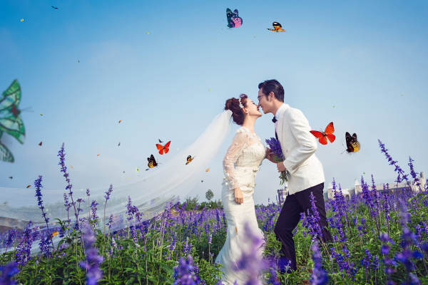 艾玛国际婚纱摄影花海案例