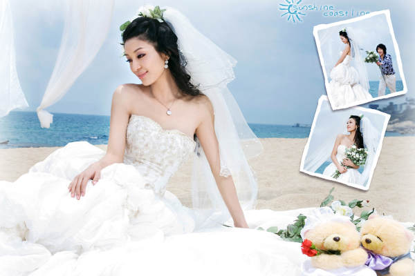 好莱坞婚纱摄影海景案例