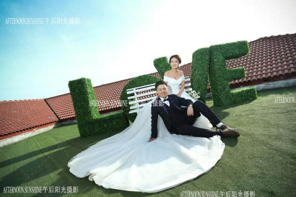 午后阳光婚纱摄影花海案例