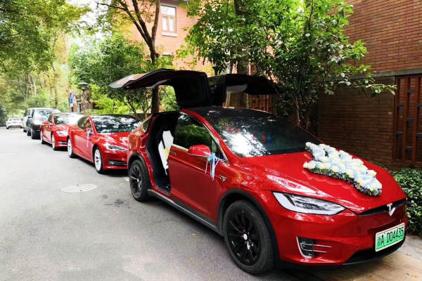 特斯拉MODELX+5辆特斯拉MODLE3车队