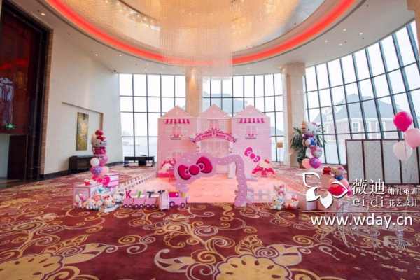 粉红Hello Kitty主题宝宝宴布置