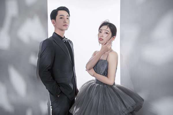 高级灰 极简风婚照