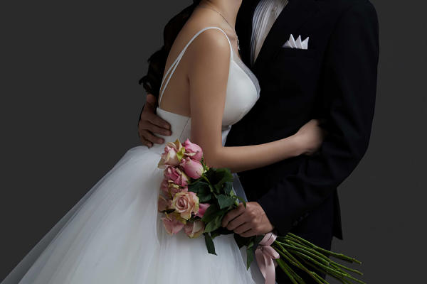 四季素色婚纱