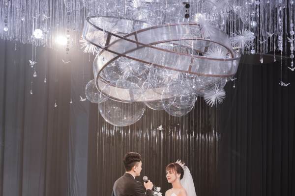 蓝色系婚礼布置
