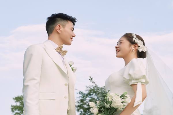 清甜森系婚纱照