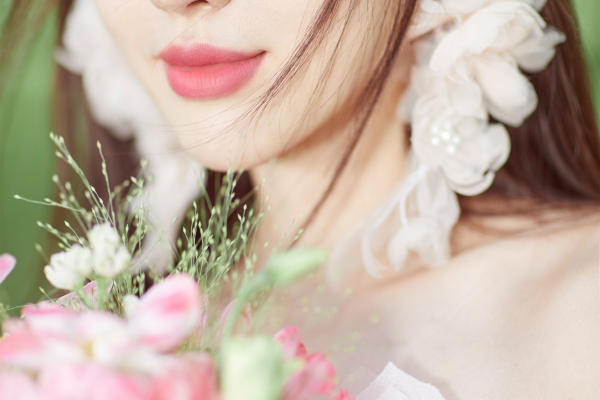 森系粉色婚纱