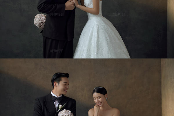 自带油画质感的复古婚纱照