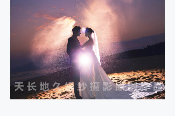 飘紗海景主题婚纱照