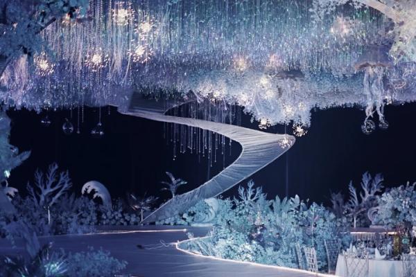 蓝色系天空高端西式婚礼