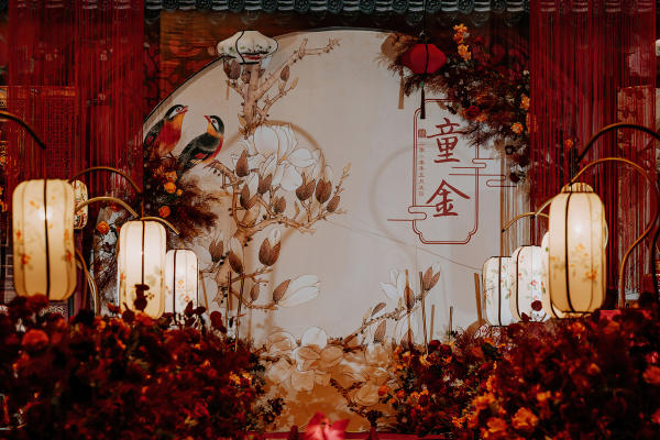 新中式白红配色小厅婚礼