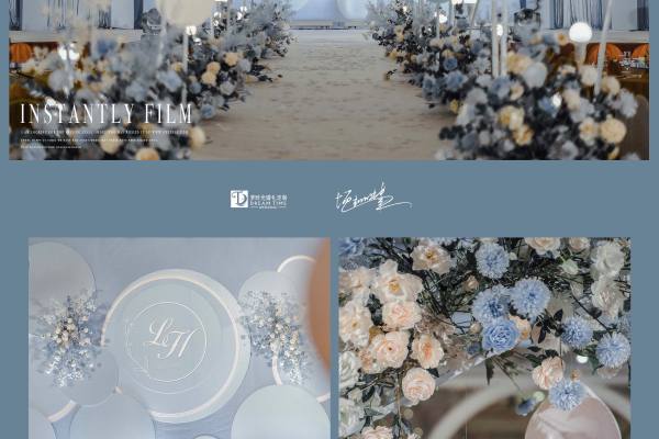 夏日限定-清爽蓝婚礼布置
