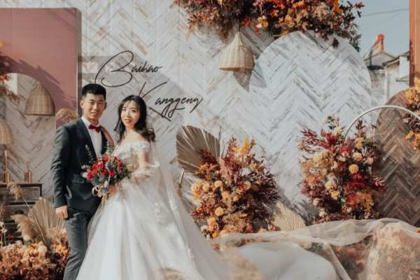 珊瑚橙色婚礼布置