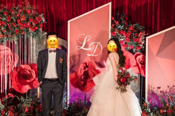 西式大理石红色婚礼