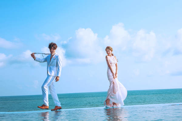 海边旅拍风+海天一线
