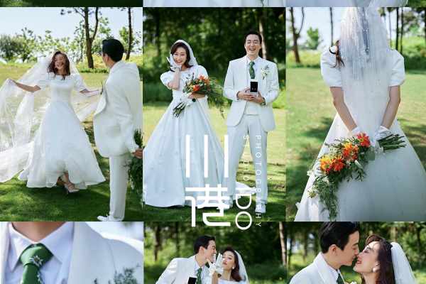 小清新草坪婚纱照