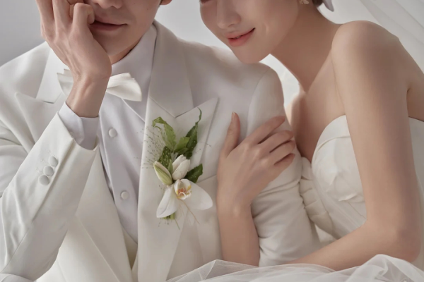 光影单色婚纱