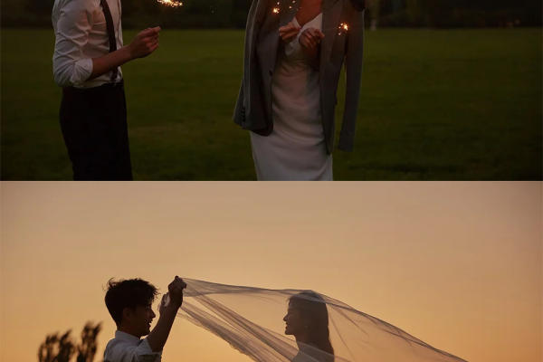 夕阳草坪婚纱照，属于你得专属浪漫