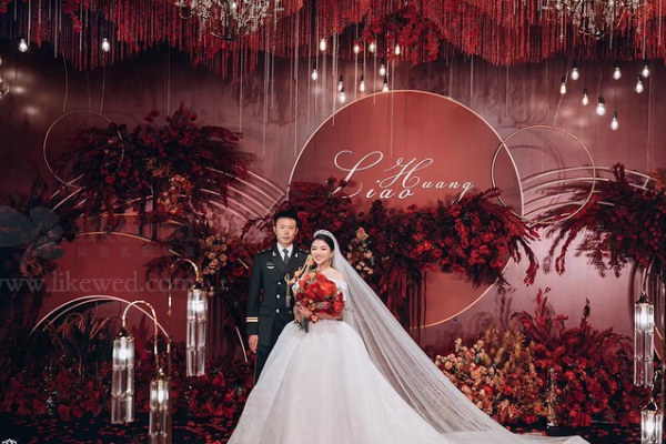 红黑色美式复古风婚礼欣赏