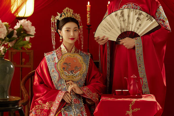 拍了一组中式汉服婚纱照🌹成片太好看啦