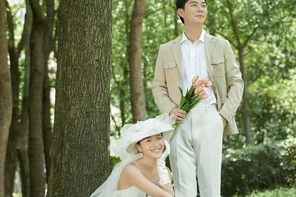 超美的森系清新婚纱照