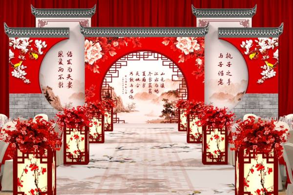 乡镇户外大棚特色喜庆中式婚礼