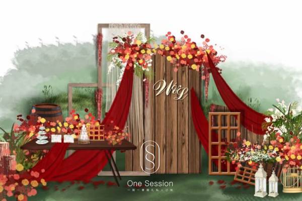 One Session 波西米亚户外婚礼