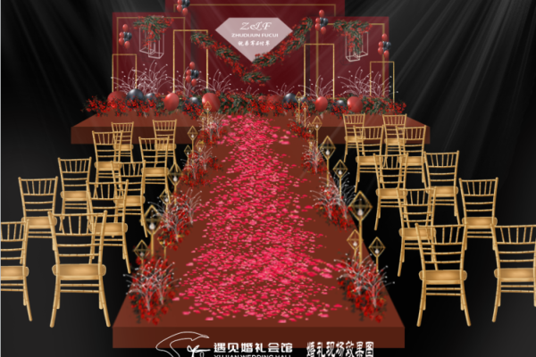 遇见婚礼会馆/红色户外婚礼