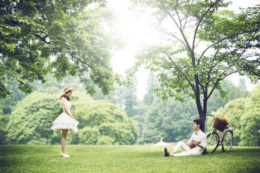 小清新公园婚纱照