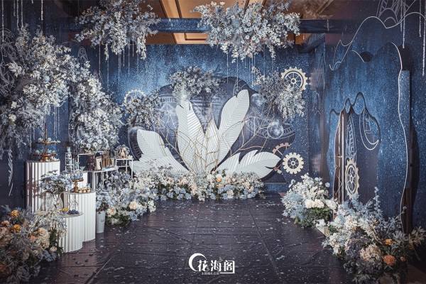 淡蓝色轻奢风豪华婚礼