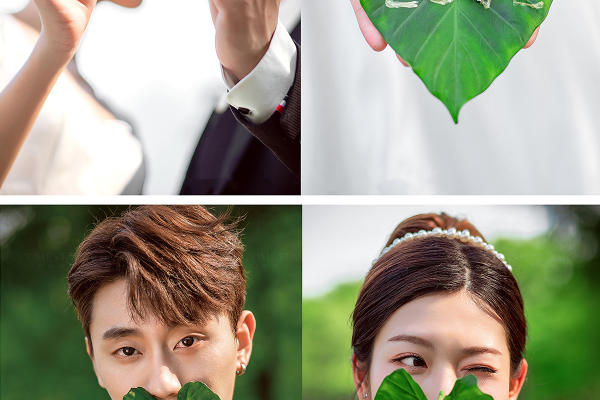 氧气感十足的清新草坪婚纱照 美得像幅画！