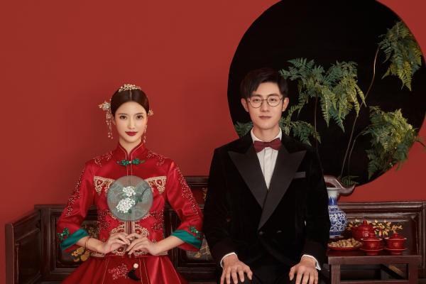 喜嫁『缘』工笔画中式婚纱照