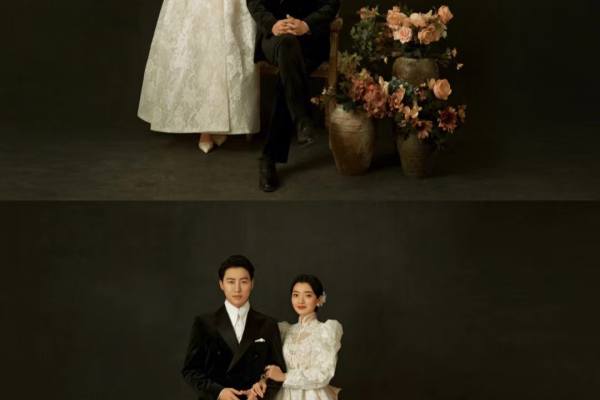 青岛薇爱婚纱摄影+高级法式复古风婚纱照