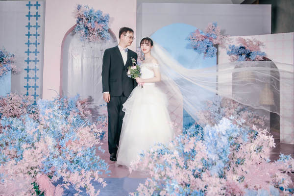 婚礼策划/蓝粉色系清新小甜蜜婚礼/求婚策划