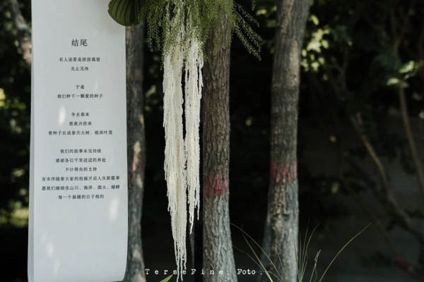 小众户外草坪婚礼/牛油果色