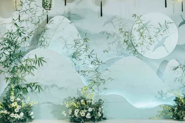 清新淡雅淡绿色系新中式婚礼