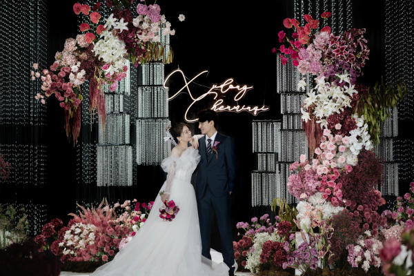 豫上婚礼-高级玫红色水晶婚礼