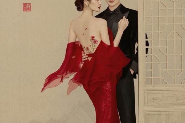 【唯美工笔画】结婚照