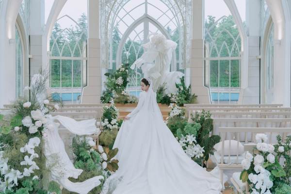 美到犯规｜纯粹清新白绿色礼堂婚礼